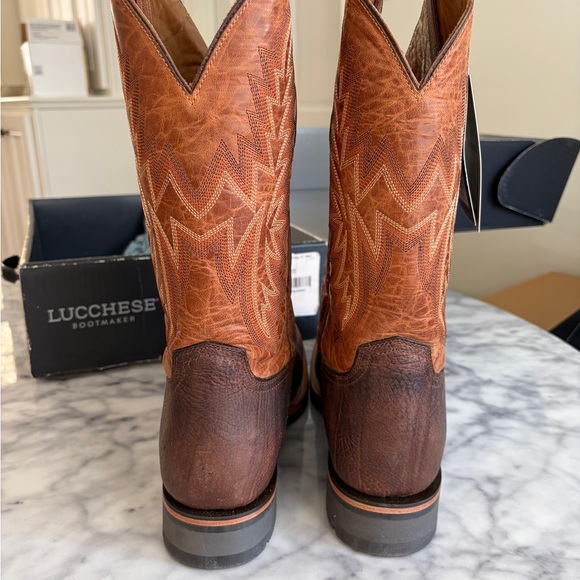 Lucchese Men’s Rudy Boots chocolate/peanut New in box never worn - Picture 5 of 7